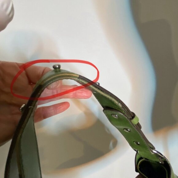 MATT  & NAT Vegan Brown Green Shoulder Bag Canvas Faux Leather - Picture 15 of 16